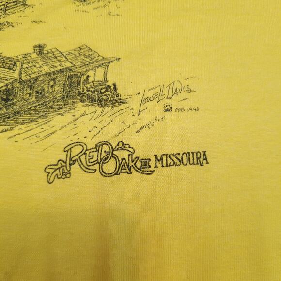 VTG 1990 Red Oak Lowell Davis T-Shirt M Screen Stars BEST Single Stitch Folk Art - Picture 3 of 7